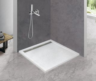 Поддон из искусственного мрамора белый CEZARES TRAY-AS-A-100-30-W